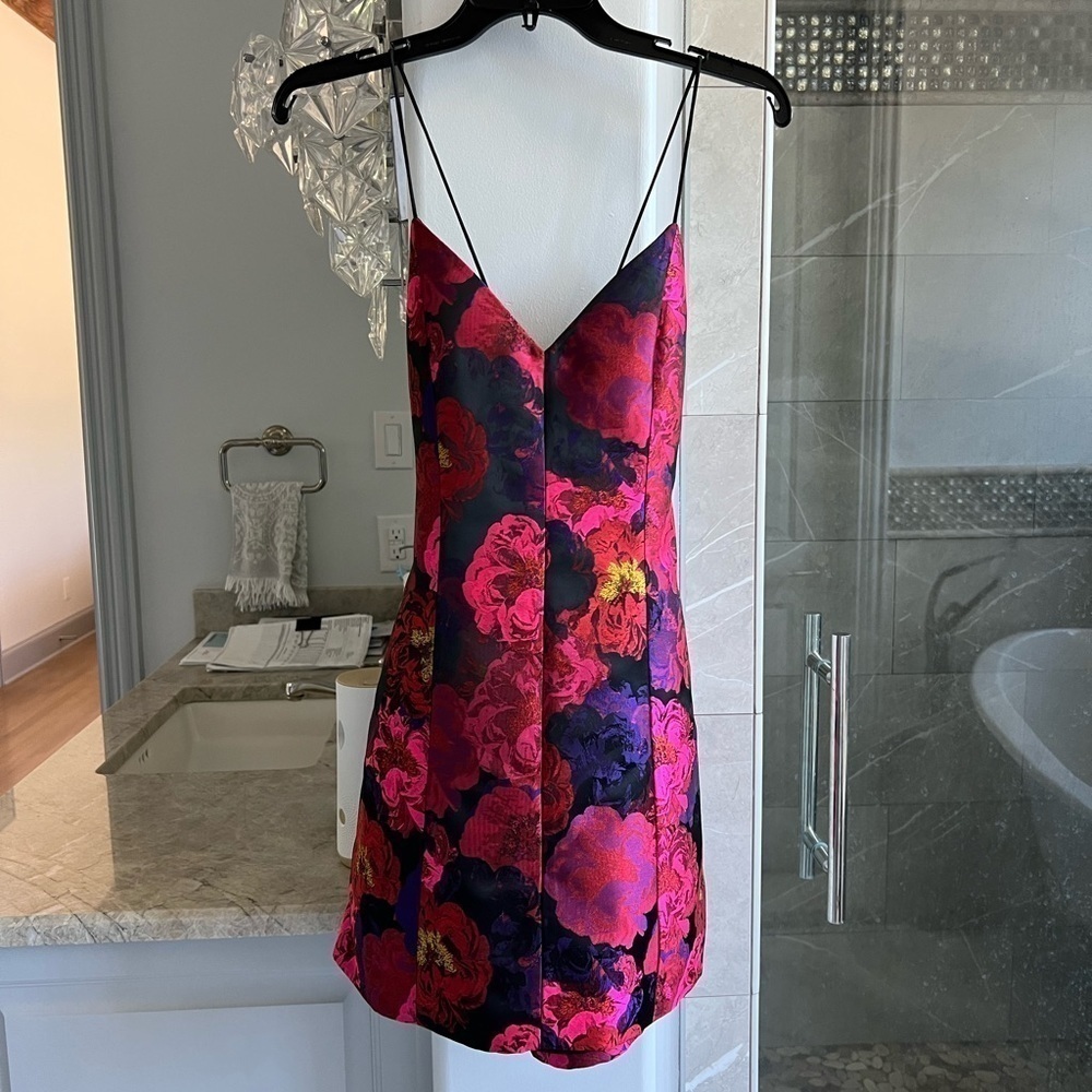 ALICE + OLIVIA TAYLA FLORAL MINI DRESS - Picture 11 of 16